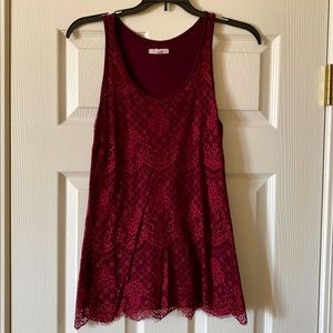 Maroon Lace Tank